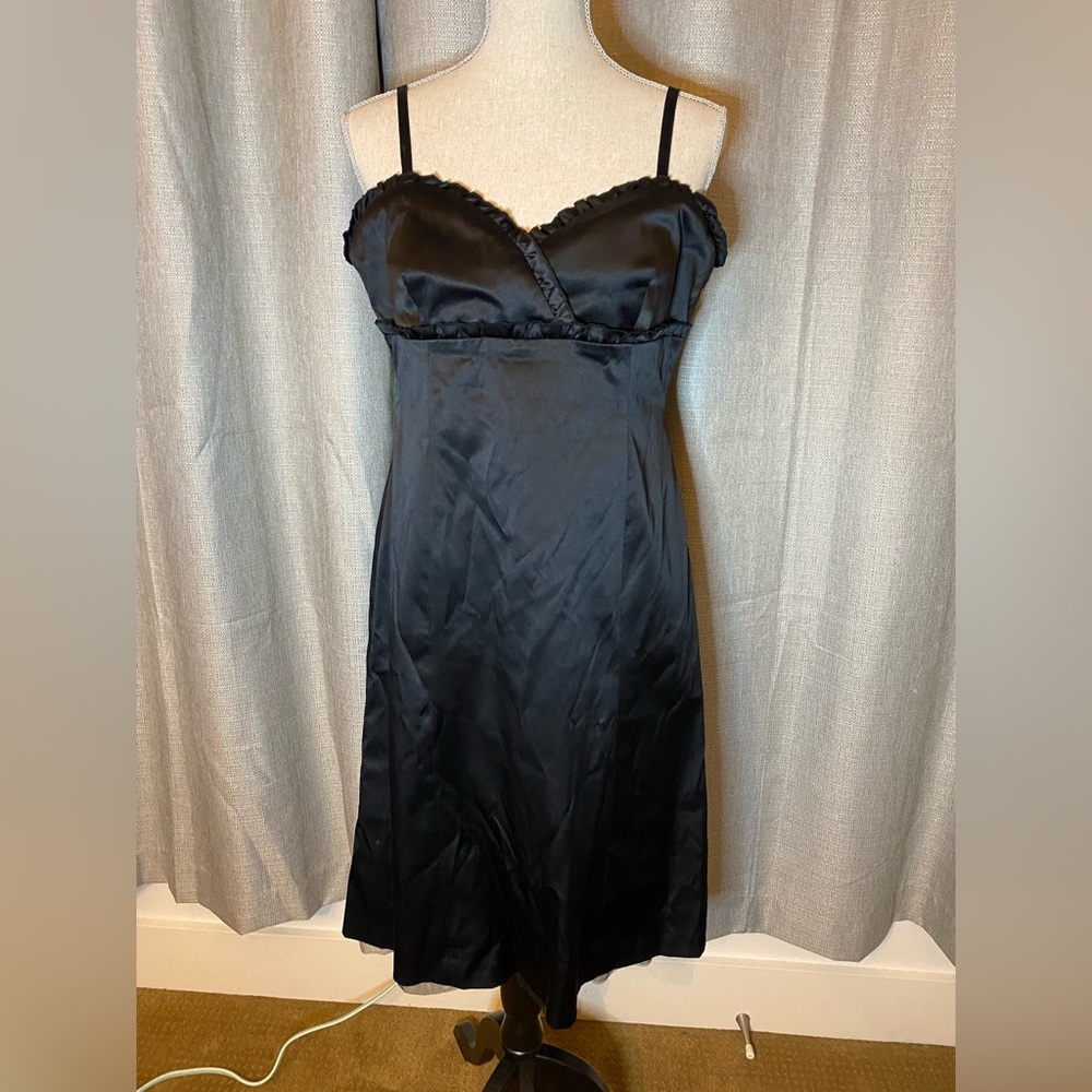 RW & Co Black Satin Dress